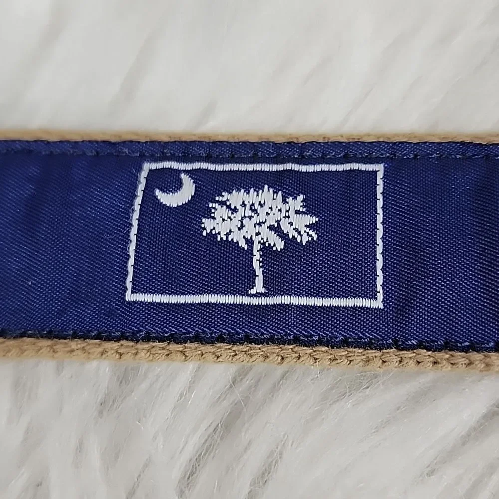 Child's Leather Man Ltd. Leather & Canvas Belt with South Carolina Flag Emblem